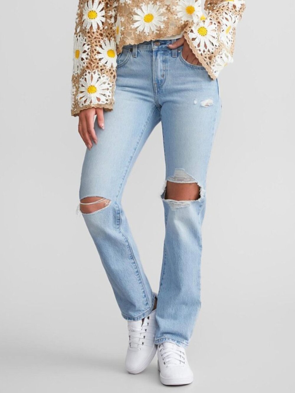 Levi's Premium Women's Middy Straight Jeans Mid-rise Non-stretch Blue Size 30×31